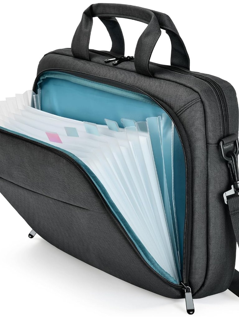 With File Organizer, Water-Resistant Laptop Case, 15.6 Inch Multi-Compartment Wo